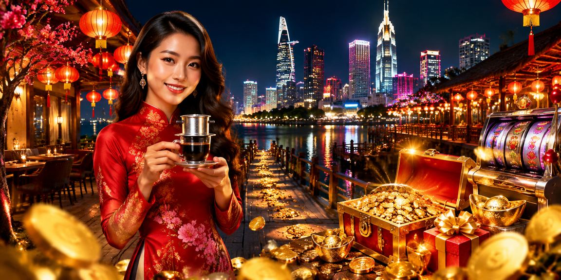 Người chơi tại TP.HCM thưởng thức cà phê trong khi chơi slots trên điện thoại